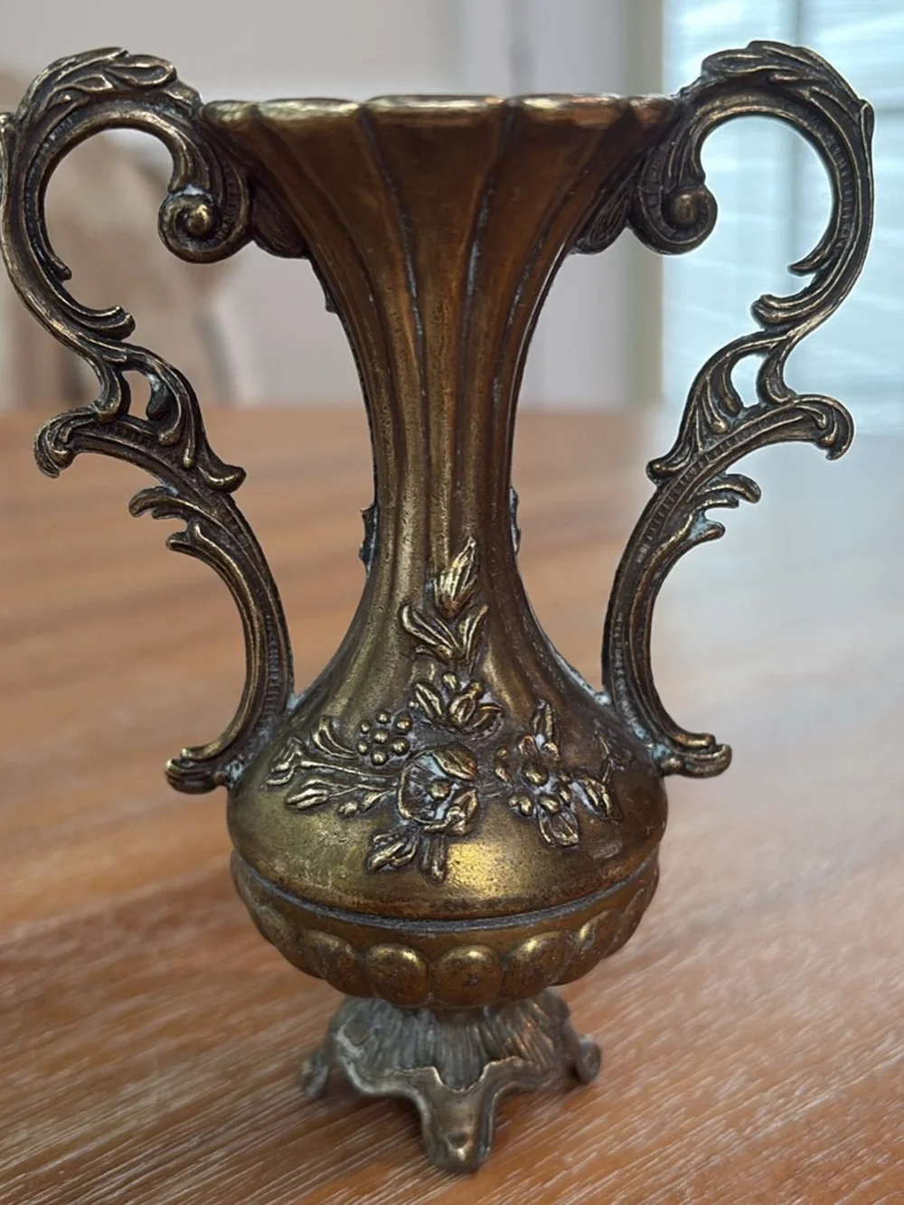 Antique-Style Brass Decorative Vase - Gold Finish